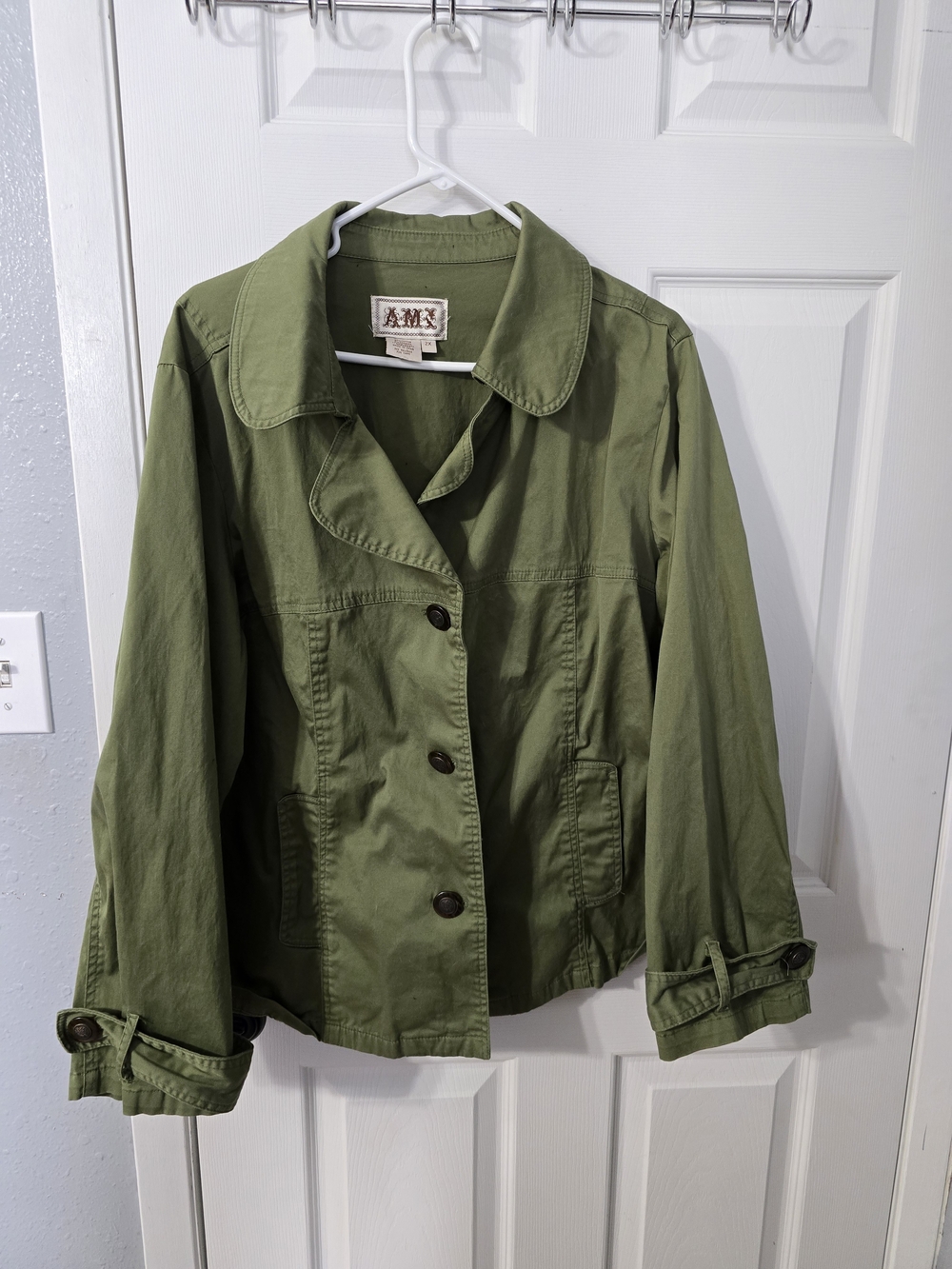 AMI Olive Green Women's Casual Button Jacket